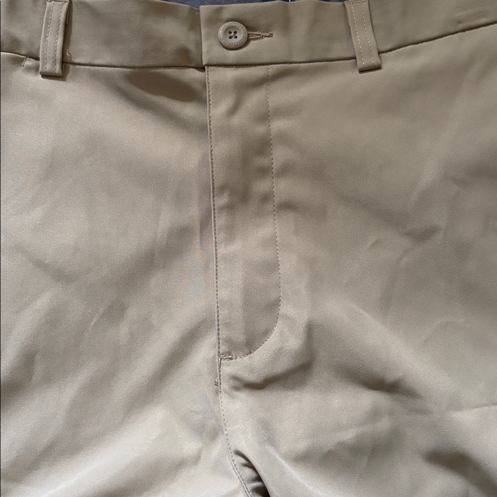 Shorts mens waist 42” performance beige George flat front polyester back pockets